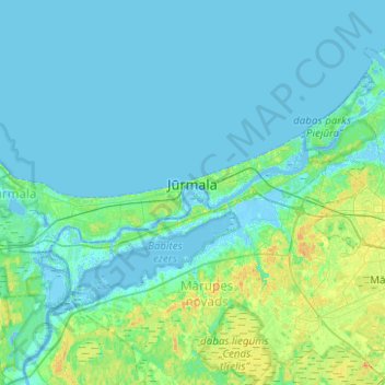 Jūrmala topographic map, elevation, terrain