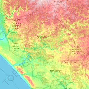 Warren River topographic map, elevation, terrain