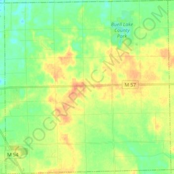 Thetford Township topographic map, elevation, terrain