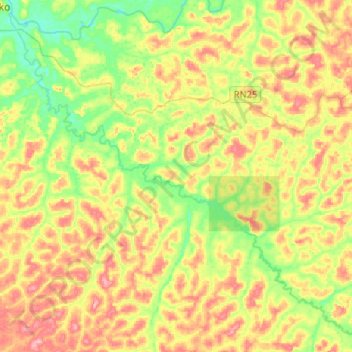 Poko topographic map, elevation, terrain