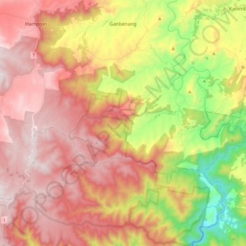 Ganbenang topographic map, elevation, terrain