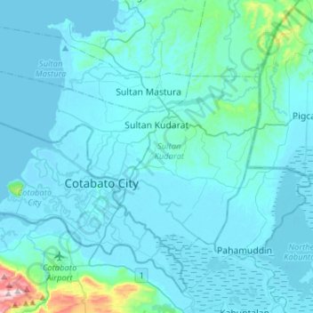 Sultan Kudarat topographic map, elevation, terrain