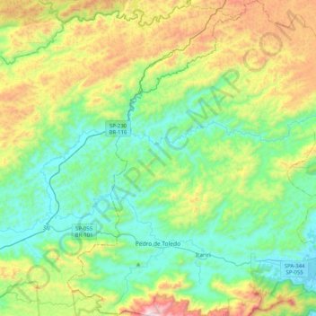 Pedro de Toledo topographic map, elevation, terrain