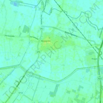 Reggiolo topographic map, elevation, terrain