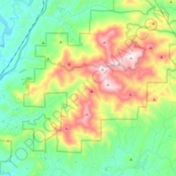 Rich Mountain Wilderness topographic map, elevation, terrain
