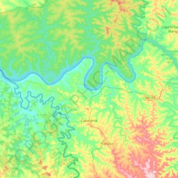 Capanema topographic map, elevation, terrain