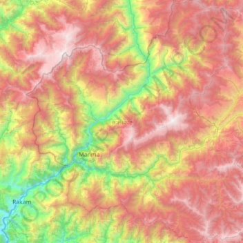 Kalikot topographic map, elevation, terrain