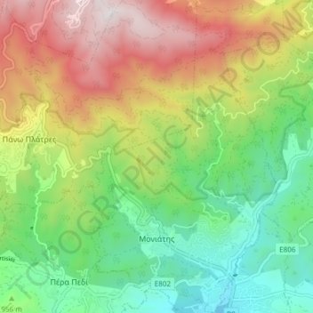 Moniatis topographic map, elevation, terrain