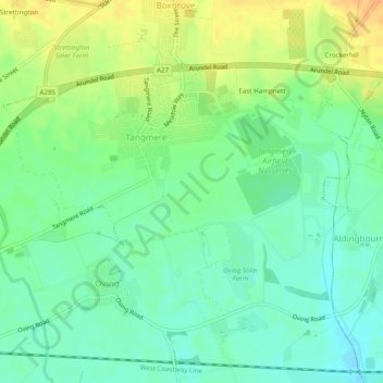 Tangmere topographic map, elevation, terrain