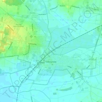 Odolanów topographic map, elevation, terrain