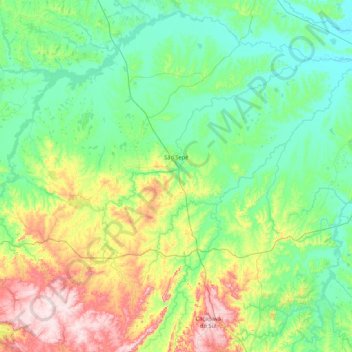 São Sepé topographic map, elevation, terrain