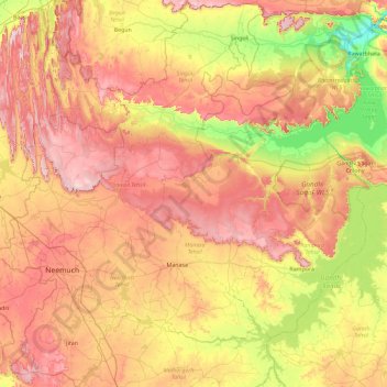 Neemuch topographic map, elevation, terrain