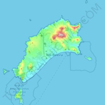 Porto Santo topographic map, elevation, terrain