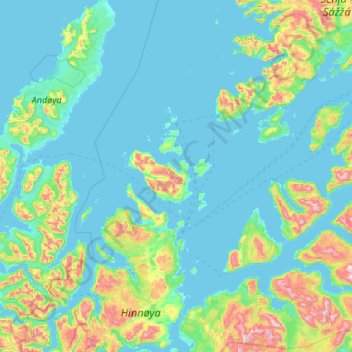 Harstad topographic map, elevation, terrain
