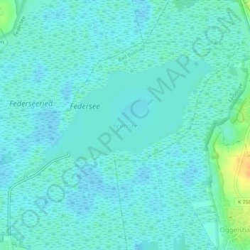 Federsee topographic map, elevation, terrain