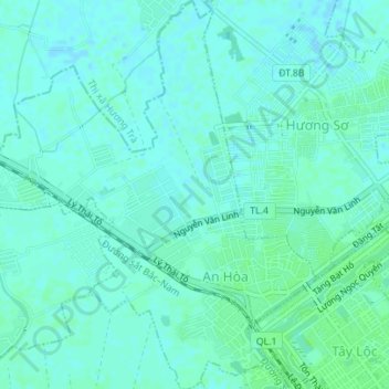 Phường An Hòa topographic map, elevation, terrain