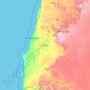 Namibe topographic map, elevation, terrain