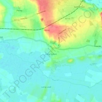 Long Sutton topographic map, elevation, terrain