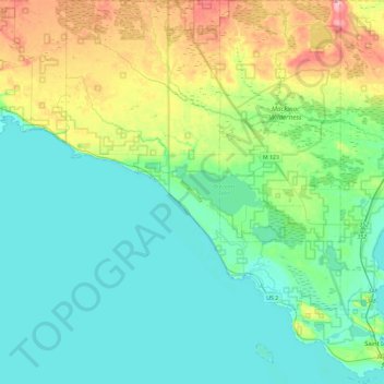 Moran Township topographic map, elevation, terrain