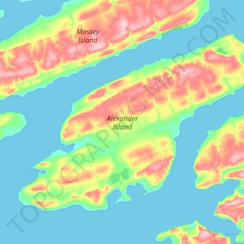 Alexander Island topographic map, elevation, terrain