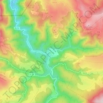 Lanet topographic map, elevation, terrain