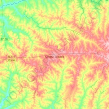 General Salgado topographic map, elevation, terrain