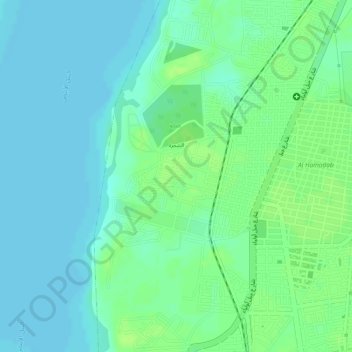 Al Shajara topographic map, elevation, terrain