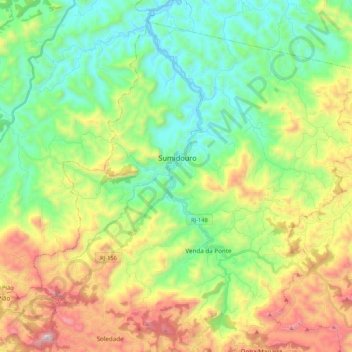 Sumidouro topographic map, elevation, terrain