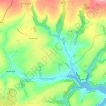 Gweek topographic map, elevation, terrain