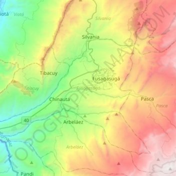 Fusagasugá topographic map, elevation, terrain