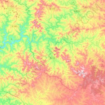 Tangará topographic map, elevation, terrain