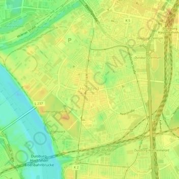 Hochfeld topographic map, elevation, terrain