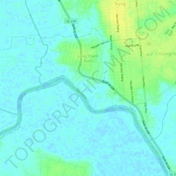 Xã Long Thành Nam topographic map, elevation, terrain