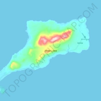 Mota Lava topographic map, elevation, terrain