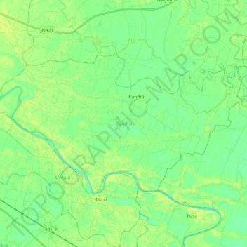 Bandra topographic map, elevation, terrain