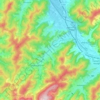 Steinach topographic map, elevation, terrain