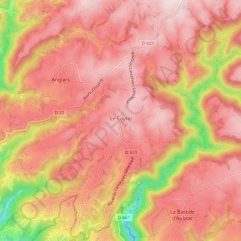 Le Cayrol topographic map, elevation, terrain