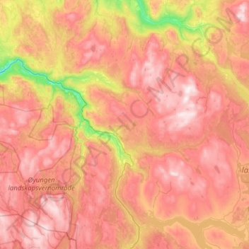 Holtålen topographic map, elevation, terrain