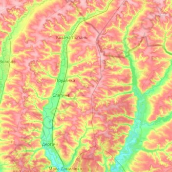 Дергачівська міська громада topographic map, elevation, terrain