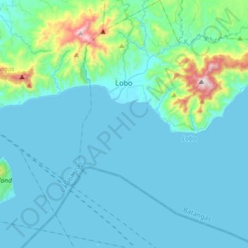 Lobo topographic map, elevation, terrain