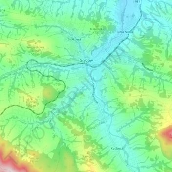 Grünberg topographic map, elevation, terrain