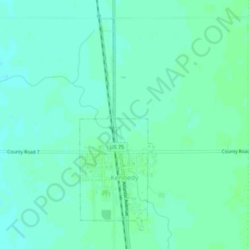 Kennedy topographic map, elevation, terrain