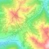 Sestrières topographic map, elevation, terrain