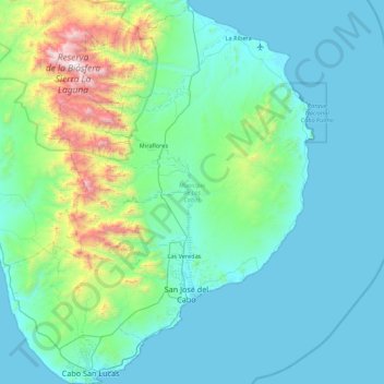 Los Cabos topographic map, elevation, terrain