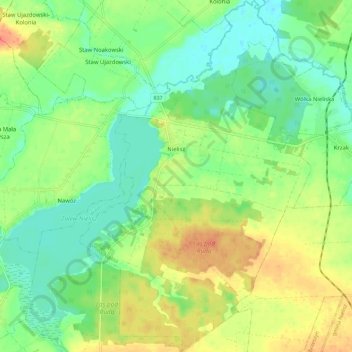 Nielisz topographic map, elevation, terrain