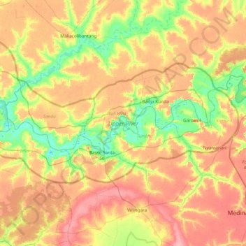 Upper River Division topographic map, elevation, terrain