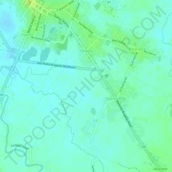 Tanaytay topographic map, elevation, terrain