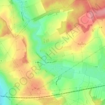 Hilbesheim topographic map, elevation, terrain