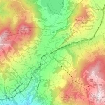 Sattel topographic map, elevation, terrain