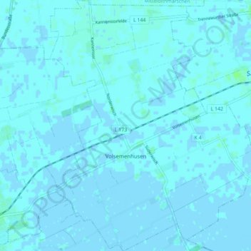 Volsemenhusen topographic map, elevation, terrain